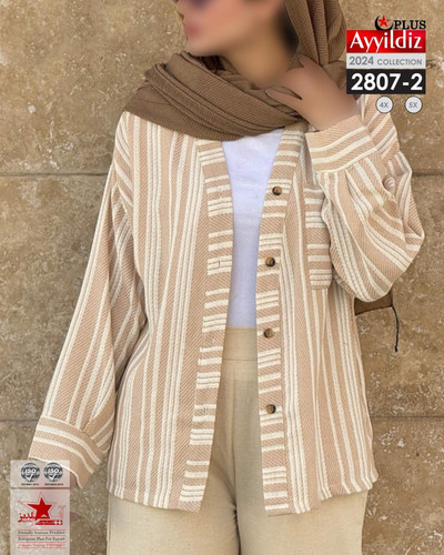 مانتو کتی زنانه جلو دکمه سایز بزرگ کد 2807