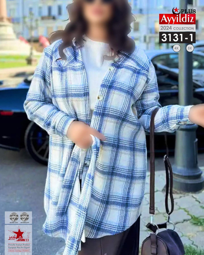 مانتو پاییزه زنانه سایز بزرگ کد 3131