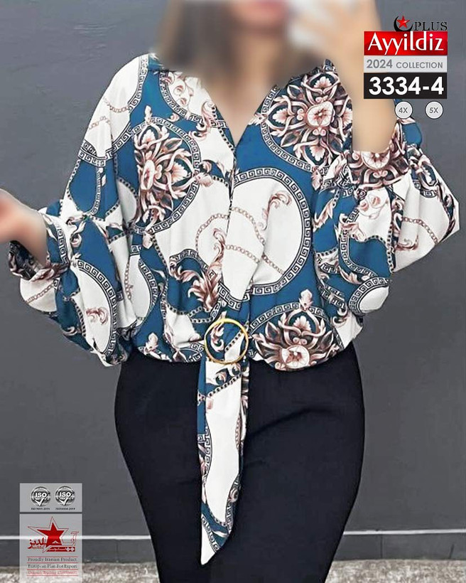شومیز مجلسی زنانه سایز بزرگ کد 3334/2