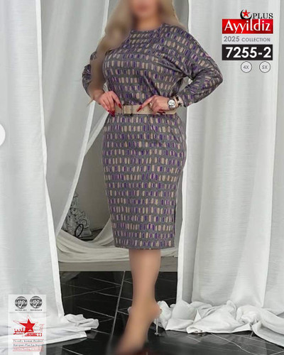 پیراهن مجلسی نخی زنانه سایز بزرگ کد 7255
