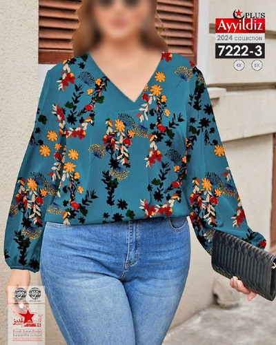 شومیز مجلسی زنانه سایز بزرگ کد 7222