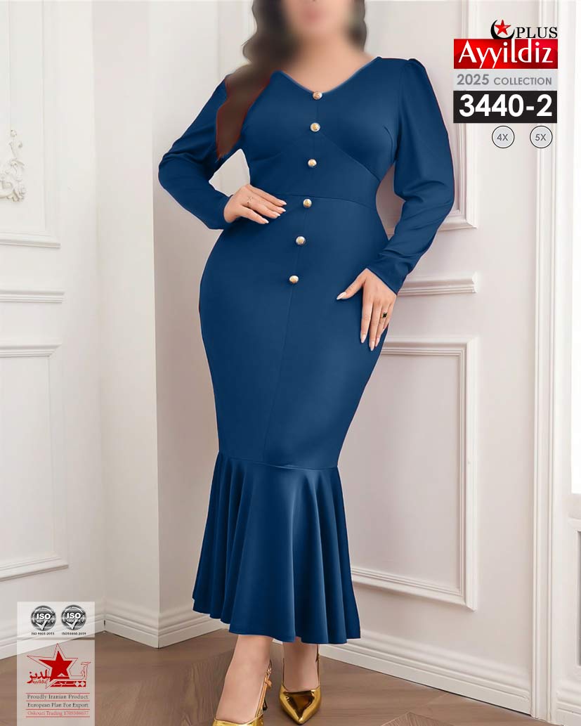 پیراهن مجلسی زنانه زیبا و شیک سایز بزرگ 3440