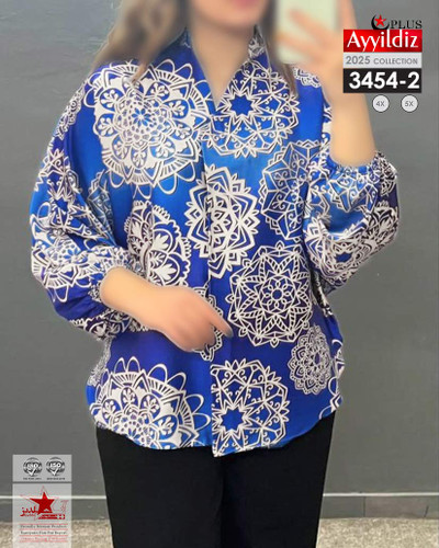 شومیز شیک زنانه مجلسی سایز بزرگ کد 3454