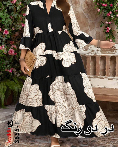 پیراهن ساحلی زنانه سایز بزرگ کد 3555