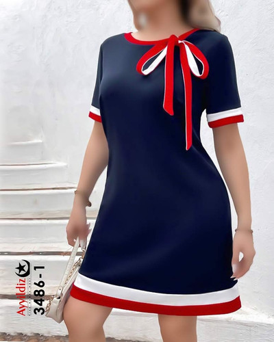 تونیک راحتی نخی زنانه سایز بزرگ کد 3486