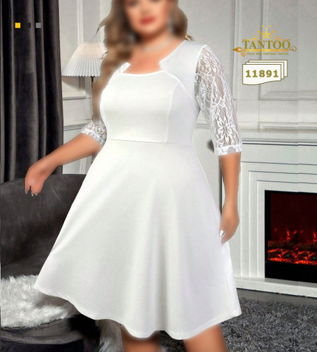 پیراهن مجلسی یقه فانتزی سایزبزرگ کد 11891/2