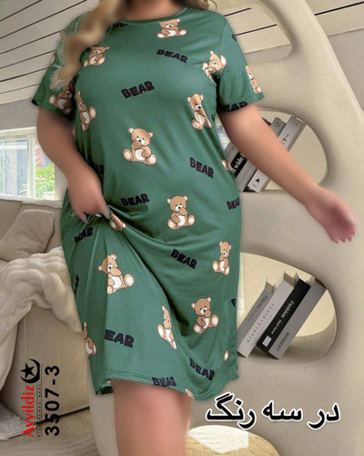 تونیک راحتی نخی زنانه سایز بزرگ کد 3507