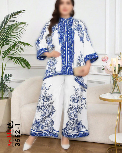 ست شومیز شلوار زنانه سایز بزرگ کد 3552