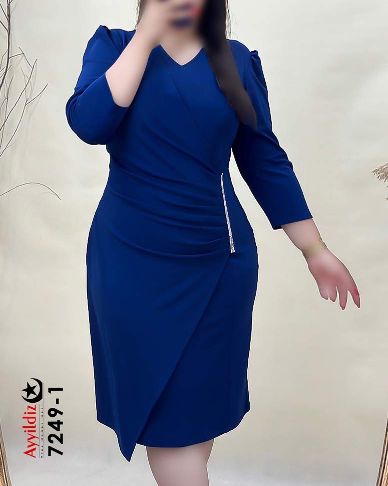 پیراهن مجلسی زنانه سایز بزرگ کد 7249 (سفارشی دوز 10 روز کاری)