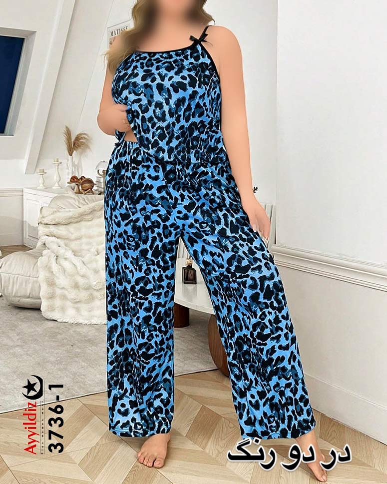 ست تاپ شلوار خانگی زنانه سایز بزرگ کد 3736