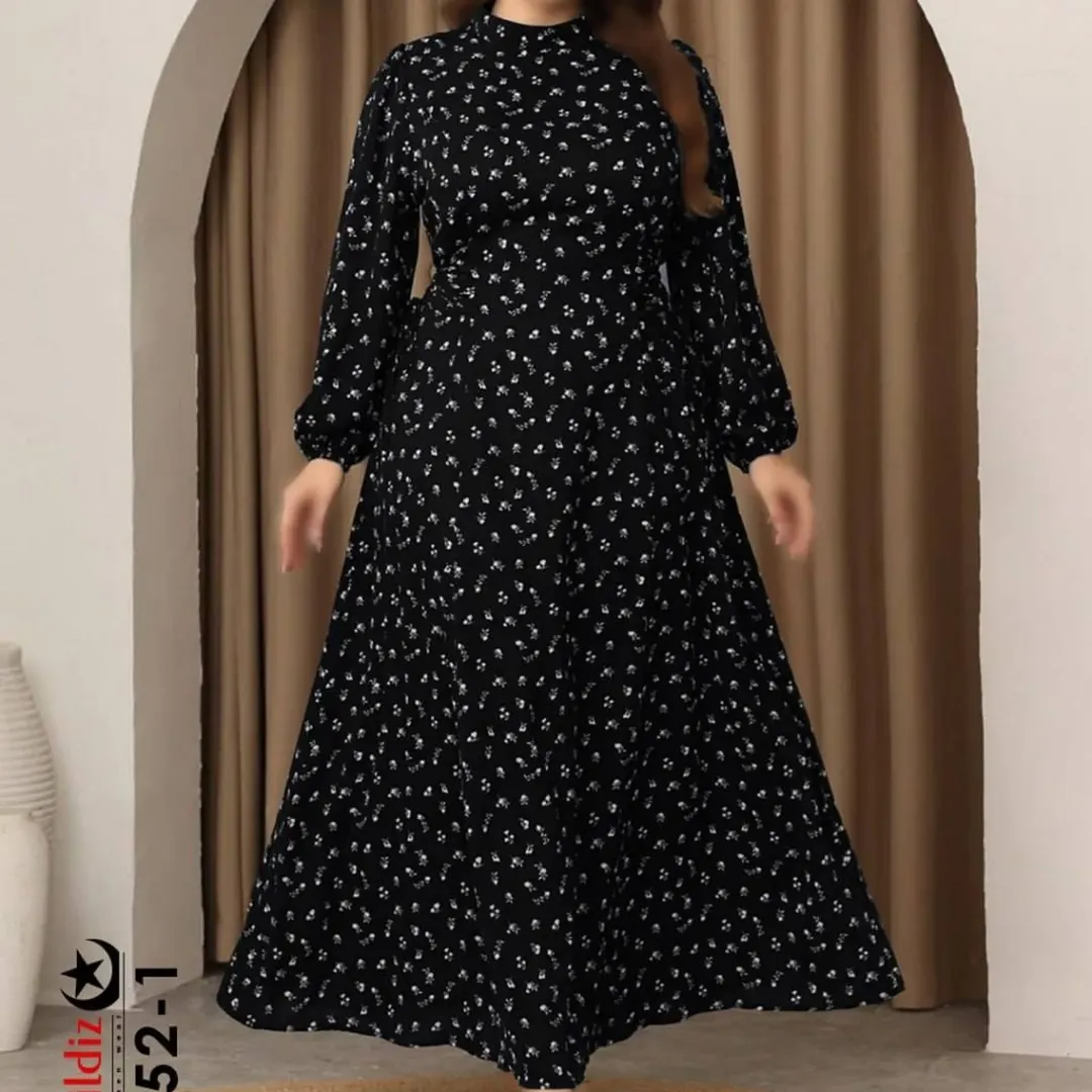 پیراهن مجلسی زنانه آستین بلند سایز بزرگ کد 3752