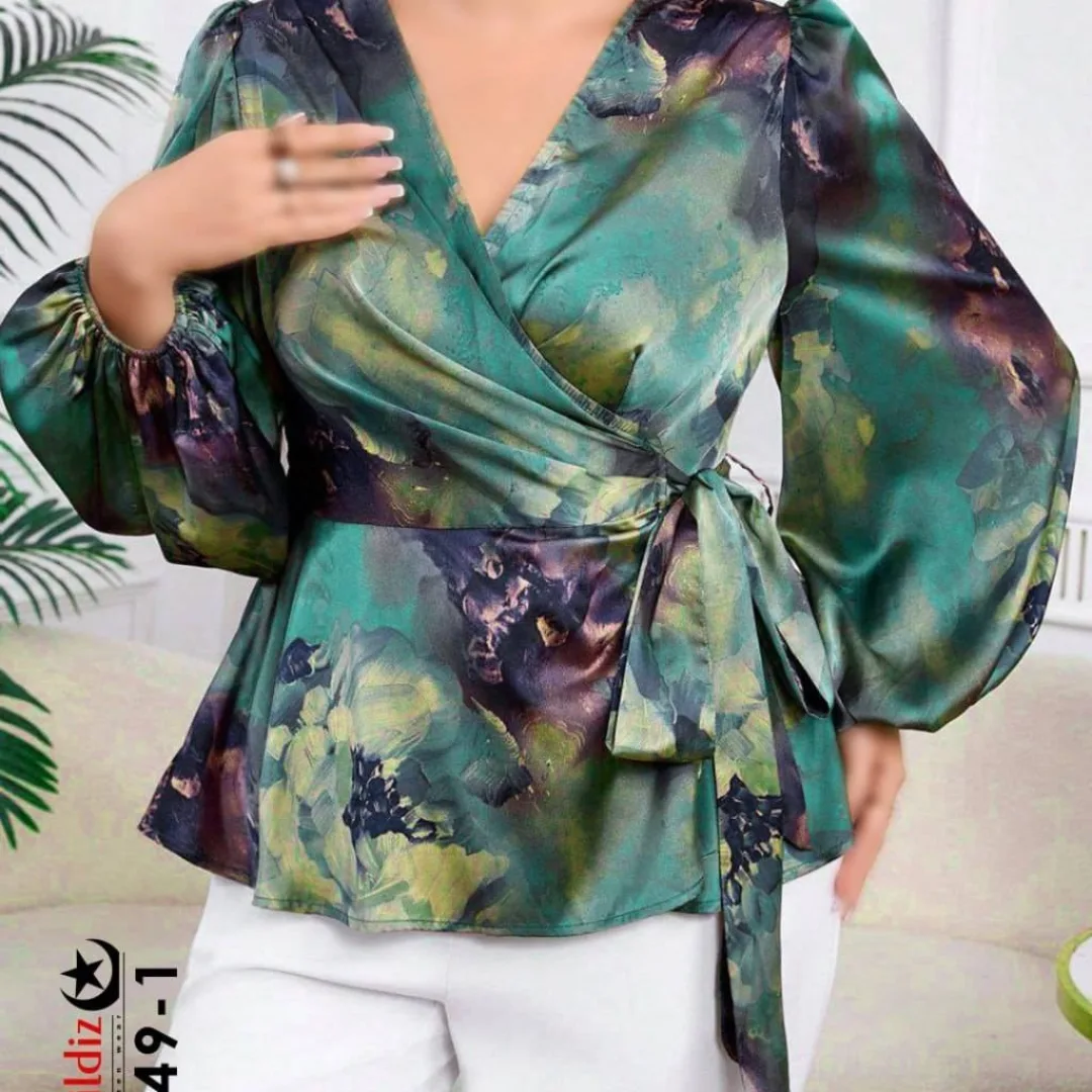 شومیز مجلسی رو هم سایز بزرگ زنانه کد 3849