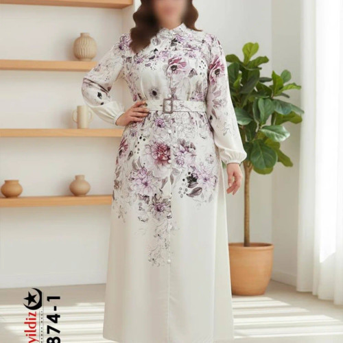 پیراهن بلند مجلسی سایز بزرگ زنانه کد 3874