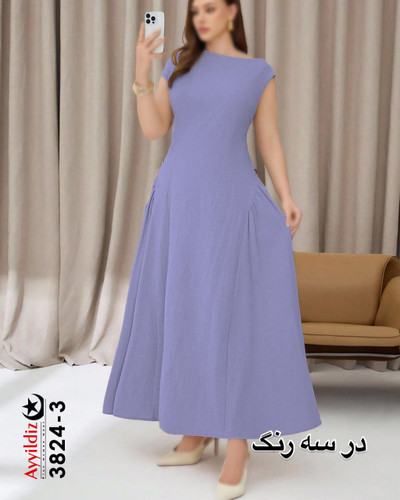 پیراهن بلند مجلسی سایز بزرگ زنانه کد 3824