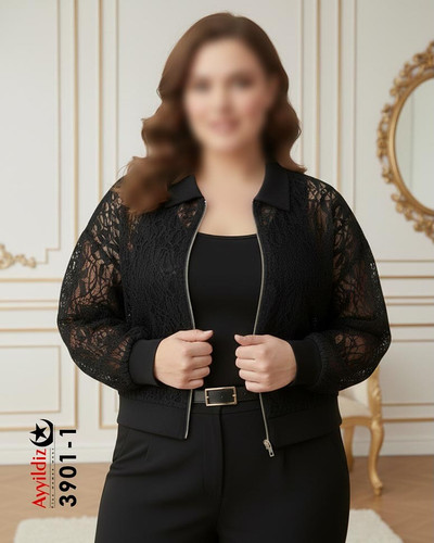 بامبر جکت زنانه سایز بزرگ کد 3901