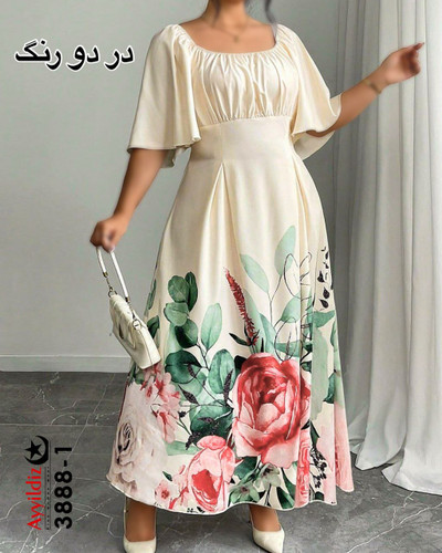 پیراهن مجلسی3 استین کوتاه بیگ سایز آی یلدیز سایز 4 و 5